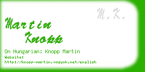 martin knopp business card